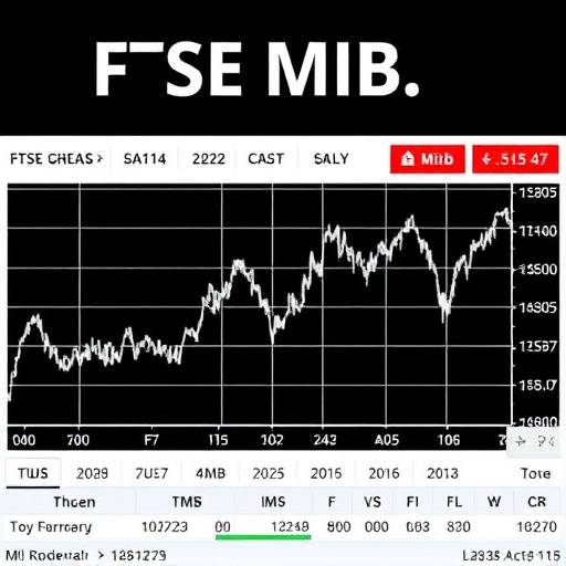 Grafico che mostra l'andamento dell'indice FTSE MIB della Borsa di Milano