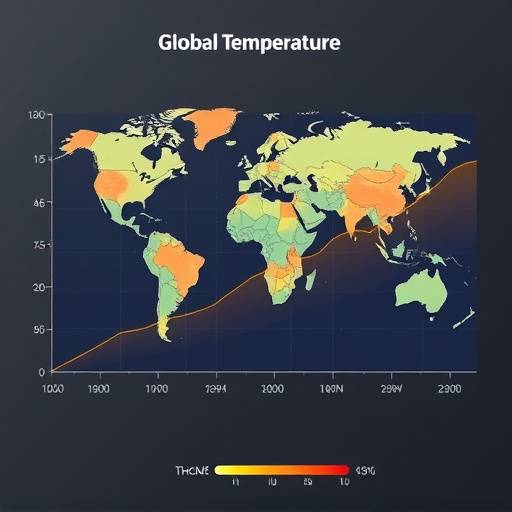 Grafico che mostra l'aumento delle temperature globali negli ultimi anni